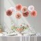 Rose Gold Tissue Paper Pom Poms Flowers Dusty Pink Coral Polka Dot Wall Hanging Wedding Birthday Bridal Baby Shower Party Decorations 12" 10" Pack of 12